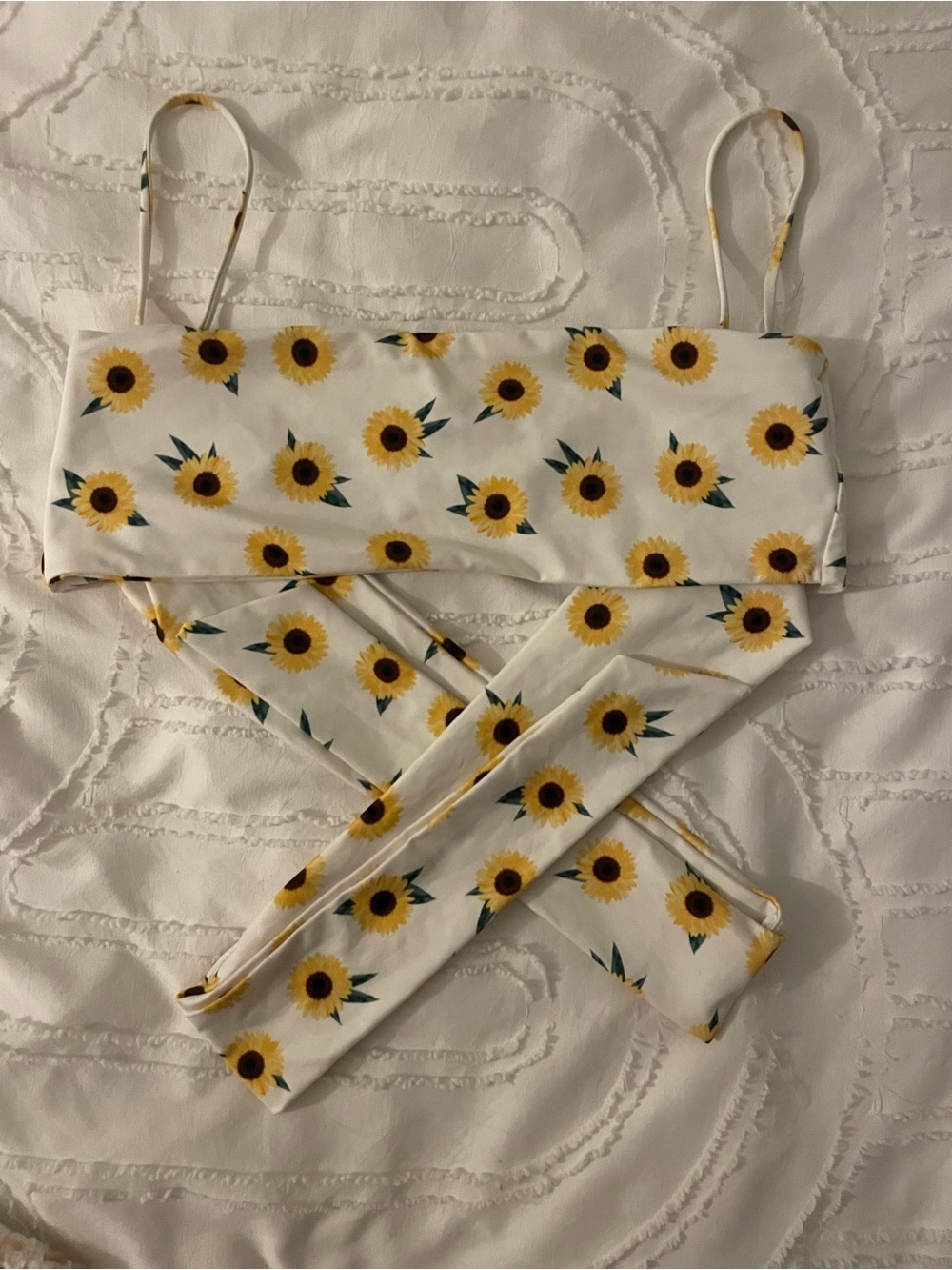 SAME swim Sunflower Print Bandeau Bikini Top